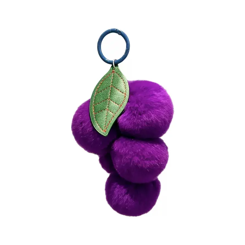 8520-rex rabbit fur grape fur key chain